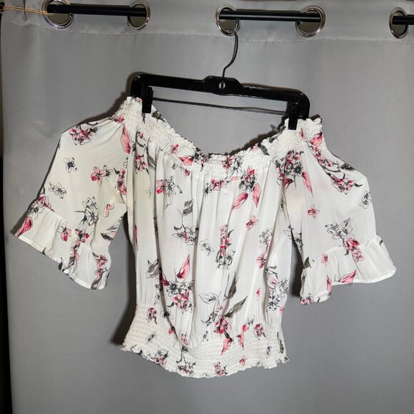 ARDENE White Off the Shoulder, 3/4 Length Shirt, Womens Size X-Large - Picture 3 of 6